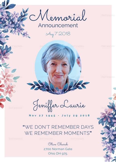 Free Funeral Invitation Templates To Honor Your Loved Ones