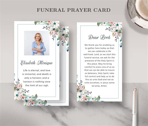 Free Funeral Prayer Card Templates Download