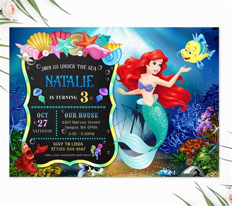 Free Little Mermaid Invitation Templates To Download