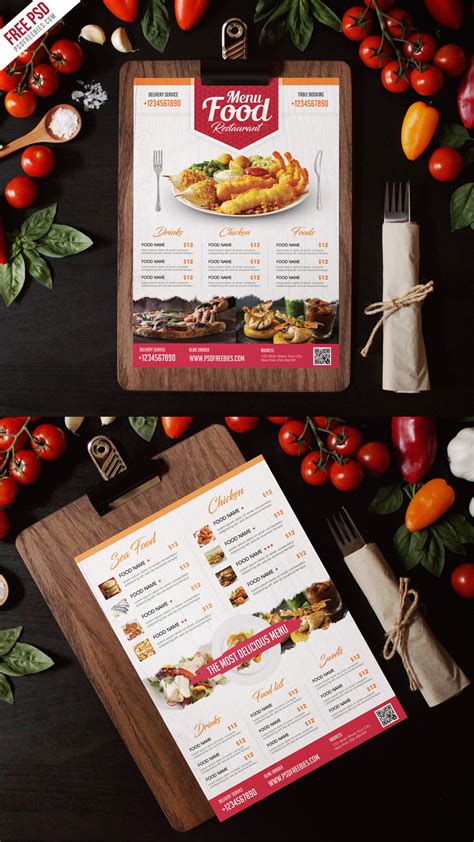 Free Menu Flyer Template Design Download