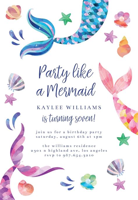 Free Mermaid Invitation Templates For Magical Parties