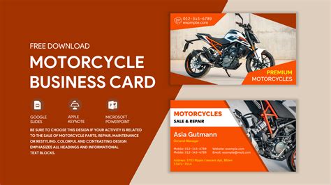 Free Motorcycle Business Cards Templates Designs