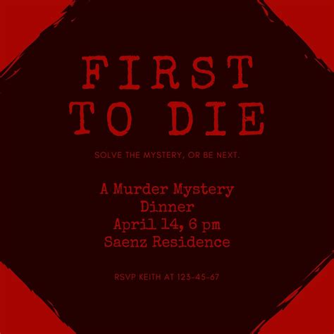 Free Murder Mystery Invitation Template To Die For