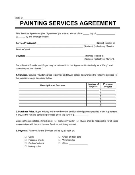 Free Painting Contract Template Word For Download