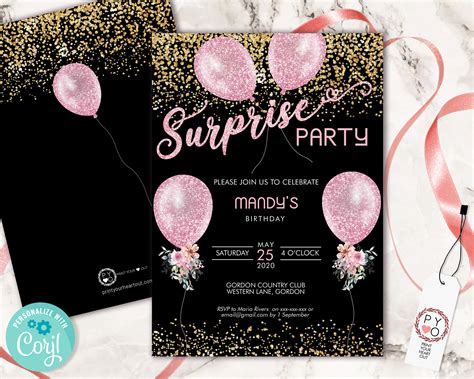 Free Pink Party Invitation Templates Download