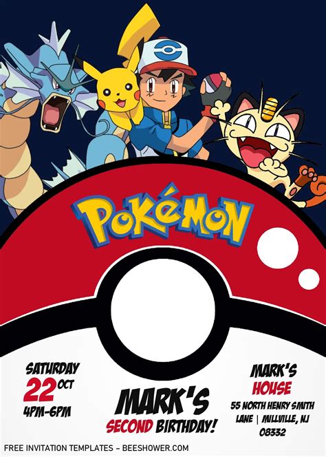 Free PokéMon Birthday Invitation Templates To Download