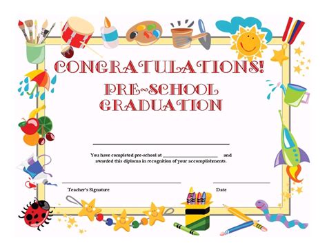 Free Pre K Graduation Certificate Templates Download