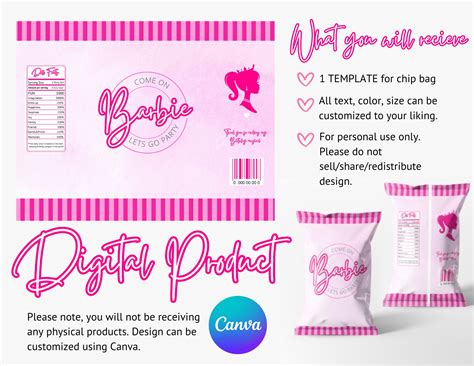 Free Printable Barbie Chip Bag Template Design