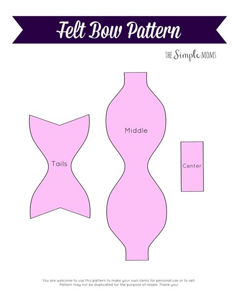 Free Printable Bow Template Outline For Diy Crafts