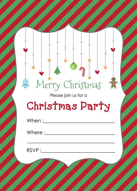 Free Printable Christmas Party Invitation Templates