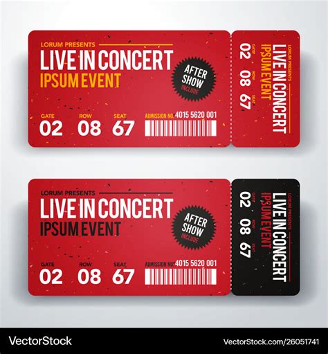 Free Printable Concert Ticket Template Design