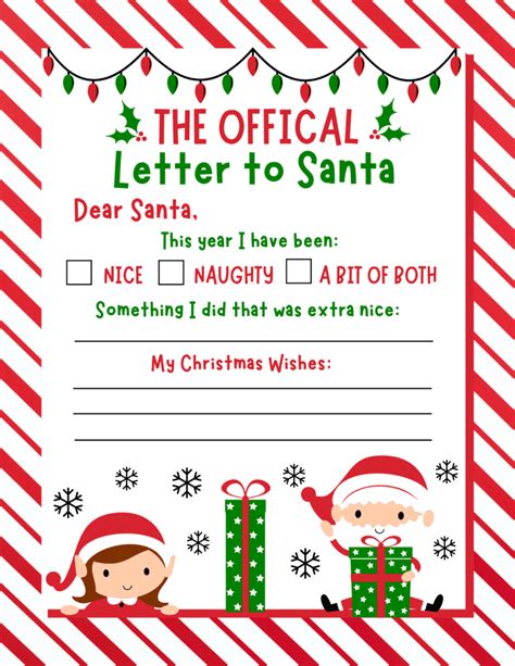 Free Printable Letter To Santa Template In Word