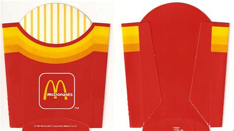 Free Printable Mcdonalds Fries Box Template Design