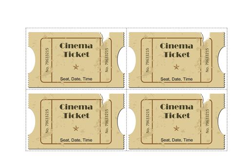 Free Printable Movie Tickets Template Download