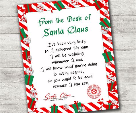 Free Printable Santa Cam Letter Template Fun For Kids