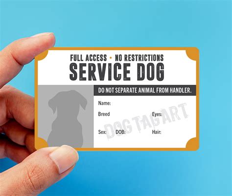 Free Printable Service Dog Id Card Template