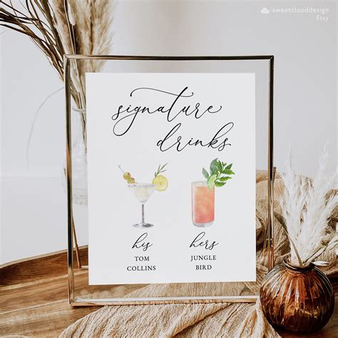 Free Printable Signature Drink Sign Template Download