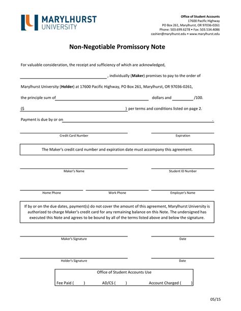 Free Promissory Note Template In Word Format Available