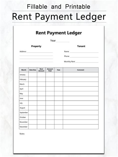 Free Rental Payment Ledger Template For Landlords