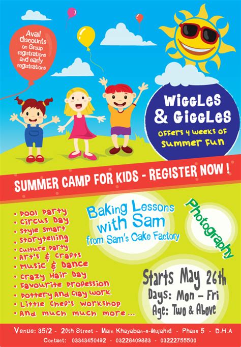 Free Summer Camp Flyer Template Design