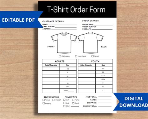 Free T-Shirt Order Form Template Download