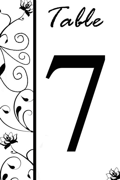 Free Table Number Template For Microsoft Word