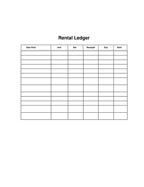 Free Tenant Ledger Template For Landlords