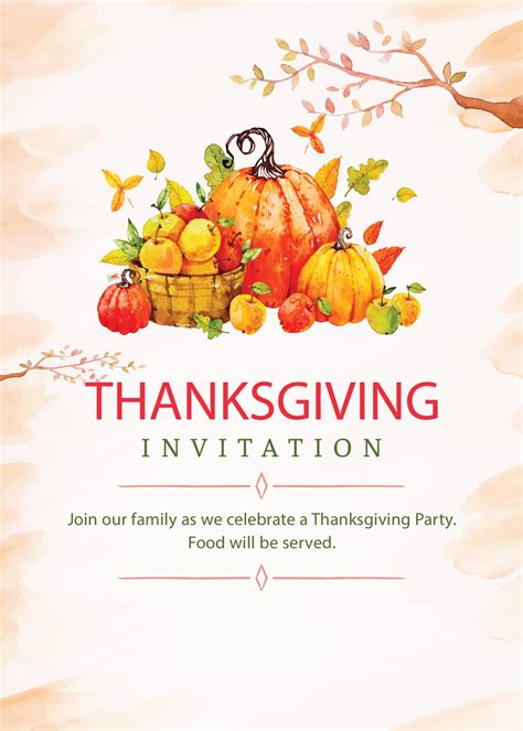 Free Thanksgiving Invitation Templates To Print