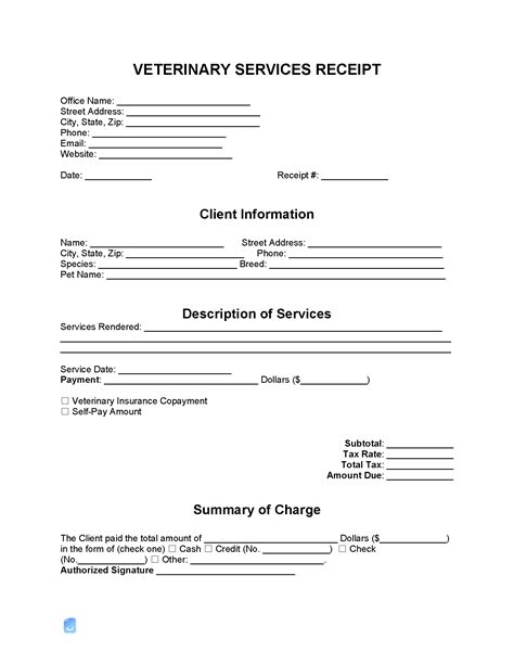 Free Vet Bill Template For Pet Owners And Veterinarians