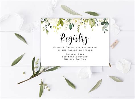 Free Wedding Registry Card Template To Download