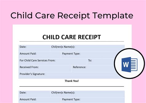 Fsa Daycare Receipt Template Made Easy