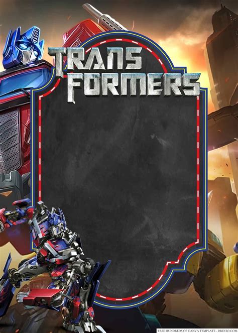 Get 5 Free Blank Transformers Invitation Templates