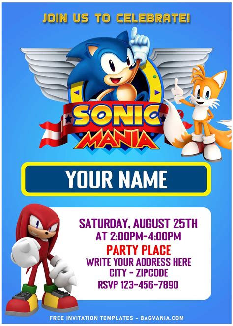 Get 5 Free Printable Sonic Invitation Templates