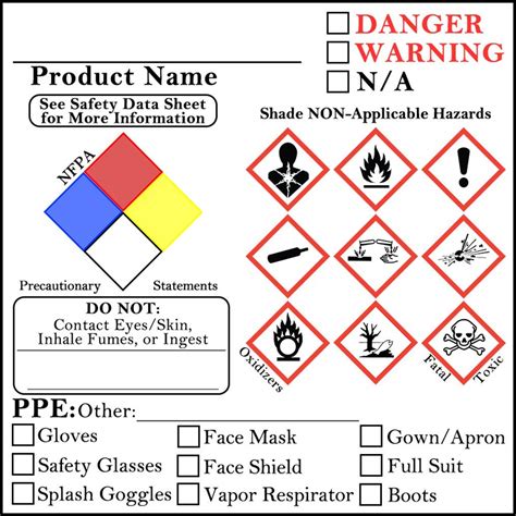 Get Free Osha Secondary Container Label Templates