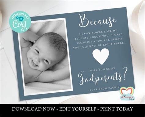 Godparent Invitation Template Free Download Instantly