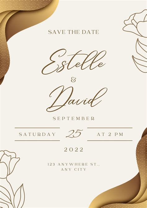 Gold Wedding Invitation Templates Designs