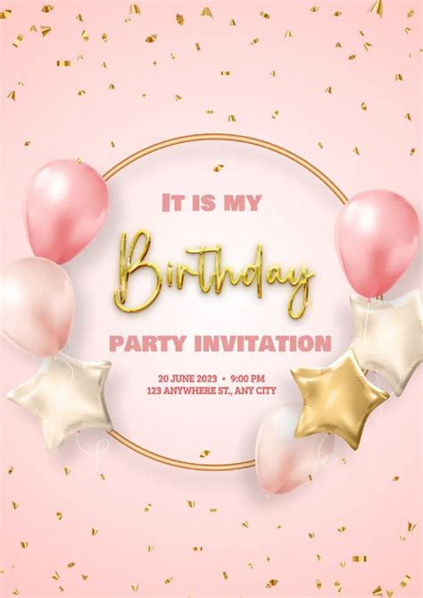 Google Docs Birthday Invitation Template Free Download