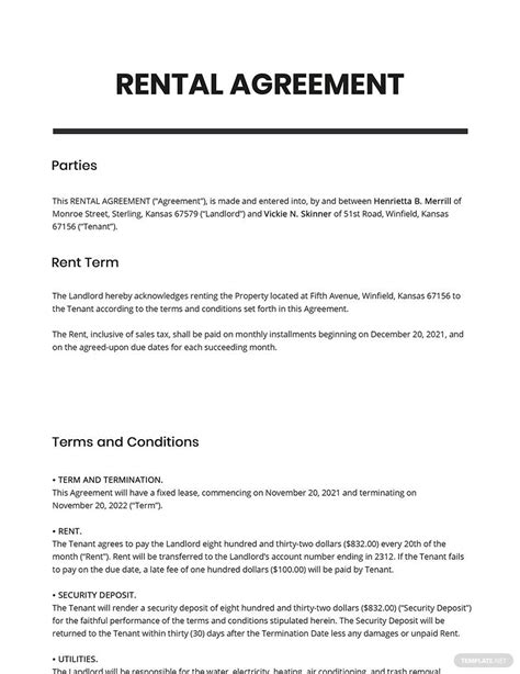 Google Docs Lease Template For Easy Rental Agreements