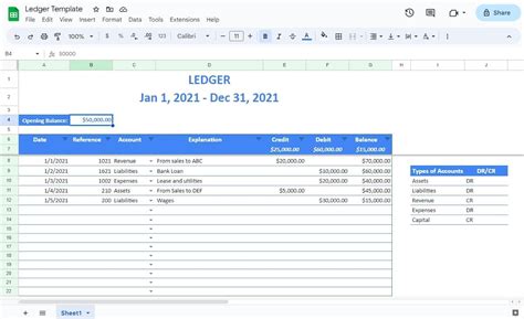 Google Sheets Ledger Template For Easy Accounting