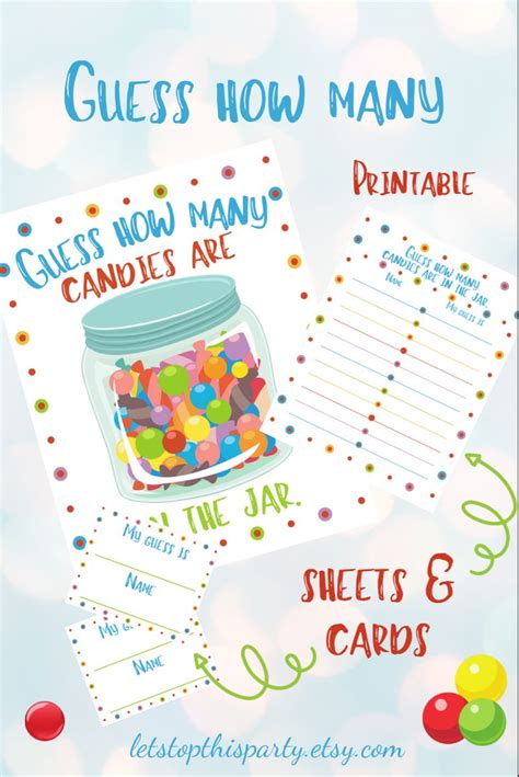 Guess How Many Candies Are In The Jar Template