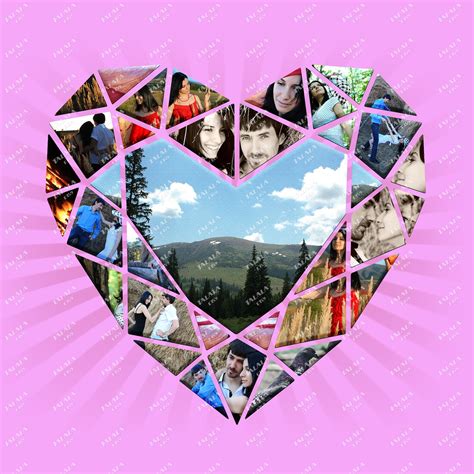 Heart Collage Template Free Download For Creative Projects