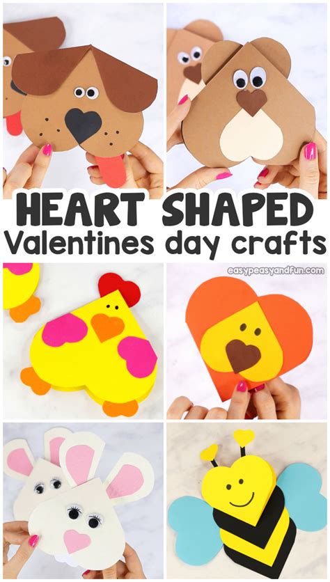 Heart Shaped Animal Craft Templates For Kids