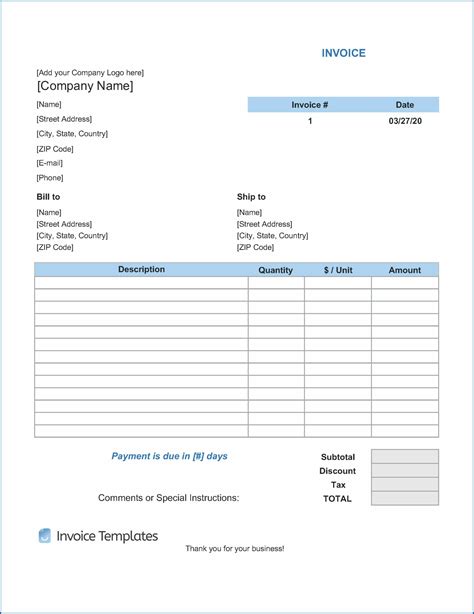 Hoa Dues Invoice Template Download