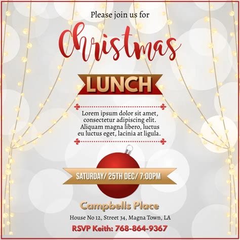 Holiday Lunch Invitation Templates For Business