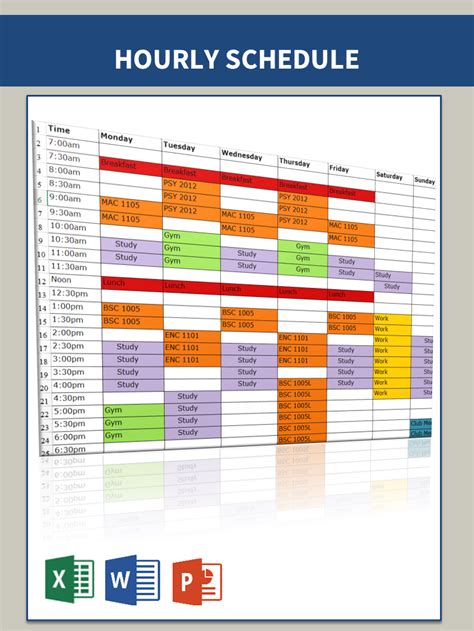 Hourly Work Schedule Template In Excel Made Easy