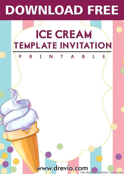 Ice Cream Social Invitation Free Template Download