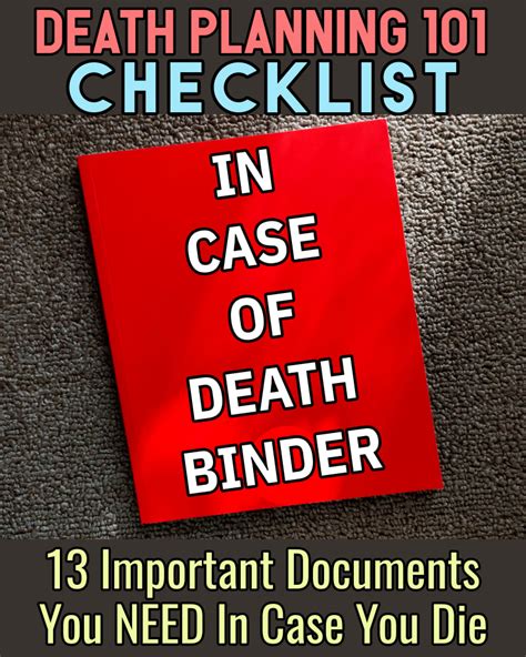 In Case Of Death Binder Template: Plan For The Unexpected