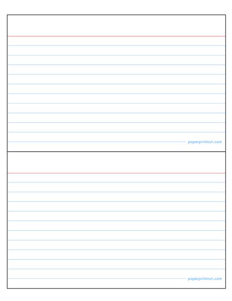 Index Card Template Printable Free Download