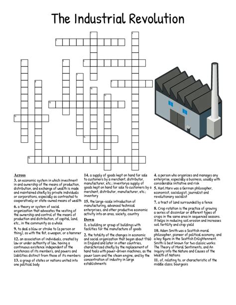 Industrial Revolution Crossword Puzzle Challenge