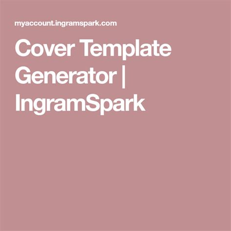 Ingramspark Cover Template Generator Made Easy